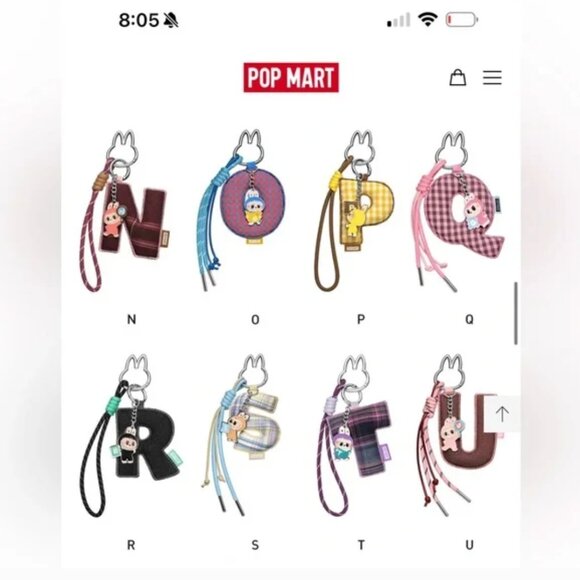 POP MART Accessories - Labubu The MONSTERS PopMart Pin for Love  Letter Pendants N-Z Blind Boxes